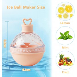 4 Colors Ice Ball Maker, Large Silicone Round Ice Cube Moulds, Easy Re