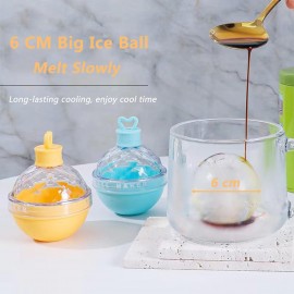 4 Colors Ice Ball Maker, Large Silicone Round Ice Cube Moulds, Easy Re