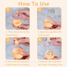 4 Colors Ice Ball Maker, Large Silicone Round Ice Cube Moulds, Easy Re