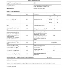 AEG 6000 SatelliteClean Freestanding Dishwasher with AirDry Technology