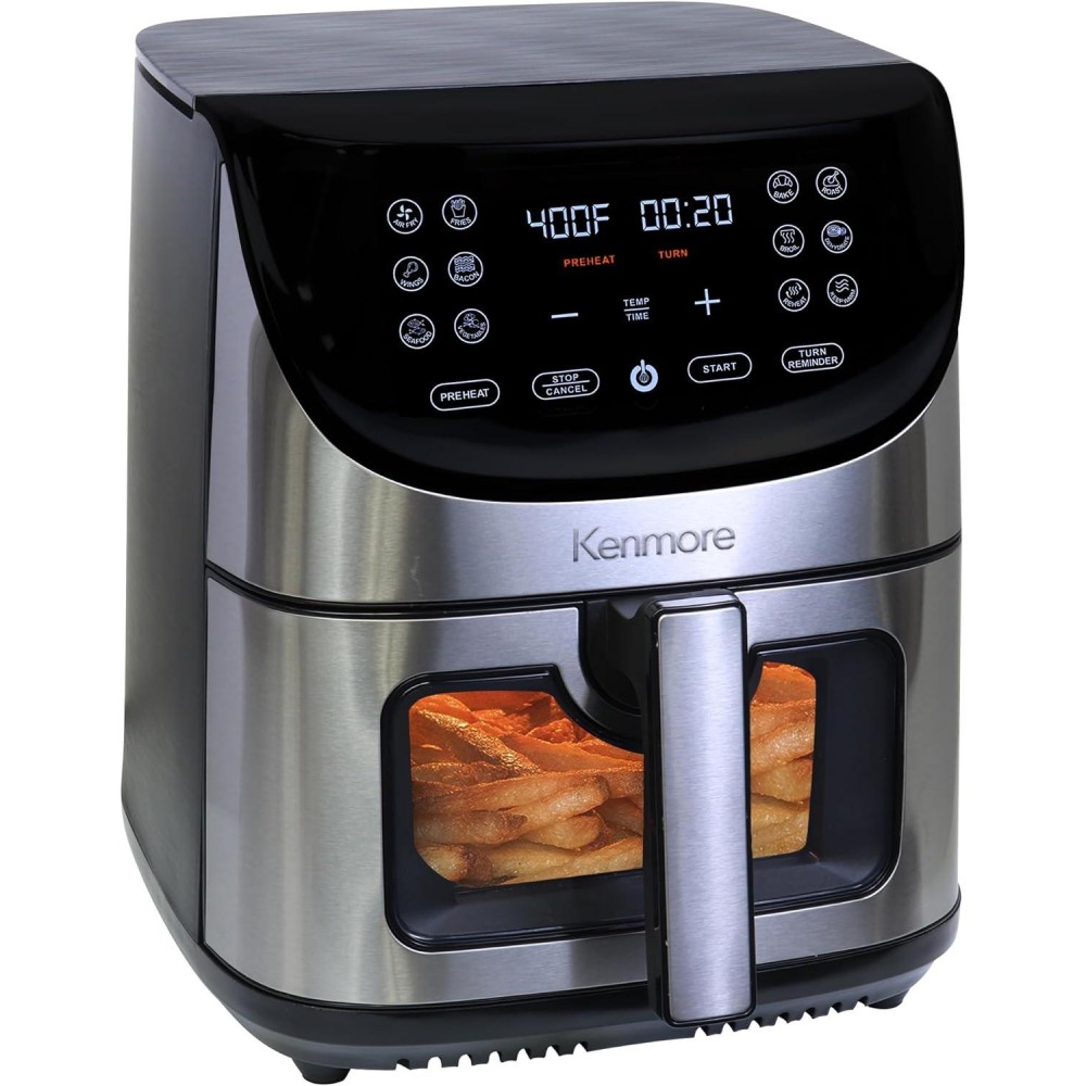 Kenmore 8 Qt Air Fryer, Family Size, 1700W, 12 Preset Cooking Function