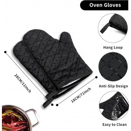 Oven Gloves, Heat Resistant Oven Mitts 1 Pair Portable Oven Glove Non