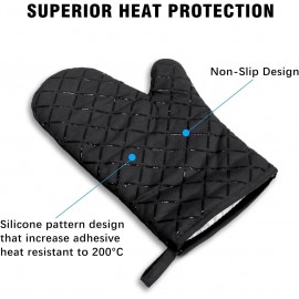 Oven Gloves, Heat Resistant Oven Mitts 1 Pair Portable Oven Glove Non