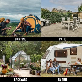 Onlyfire BBQ Gas Grill 3-Burner with Foldable Cart & Side Table, Porta