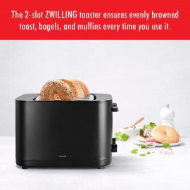 ZWILLING Enfinigy 2 Slice Toaster with Extra Wide 1.5 Slots for Bagels