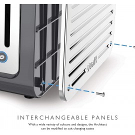 Dualit Architect 4 Slice Toaster | Stainless Steel with Grey Trim|Extr