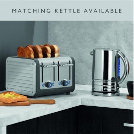 Dualit Architect 4 Slice Toaster | Stainless Steel with Grey Trim|Extr