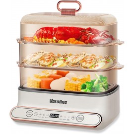 Electric Food Steamer for Cooking, 15QT Vegetable Steamer with 3-Tier