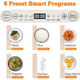 Electric Food Steamer for Cooking, 15QT Vegetable Steamer with 3-Tier