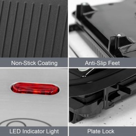 Quest 34340 Panini Press and Grill Sandwich Maker/Compact Stainless St