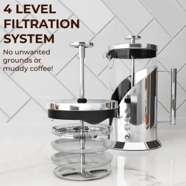 Cafe Du Chateau Stainless Steel French Press Coffee Maker - 34oz Versa