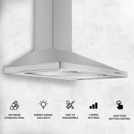 Wall Mount Range Hood 30 inch with Ducted/Ductless Convertible Duct, S