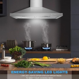 Wall Mount Range Hood 30 inch with Ducted/Ductless Convertible Duct, S