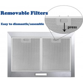 Wall Mount Range Hood 30 inch with Ducted/Ductless Convertible Duct, S