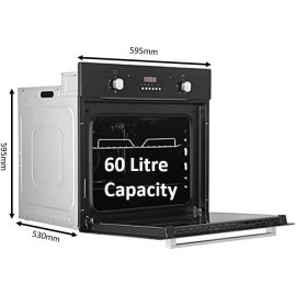 Cookology FOD60BK 60cm Large Built-in Electric True Fan Oven in Black