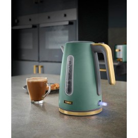 Tower Cavaletto 1.7L 3KW Jug Kettle in Jade with Champagne Accents, Co