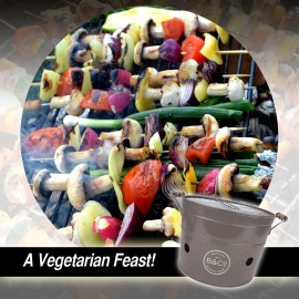 BBQ Barbecue Outdoor Eating - Grey 33cm Portable Charcoal Bucket with