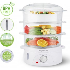 Aigostar 3 Tier Food Steamer, Electric Vegetable Steamer with BPA Free