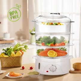 Aigostar 3 Tier Food Steamer, Electric Vegetable Steamer with BPA Free