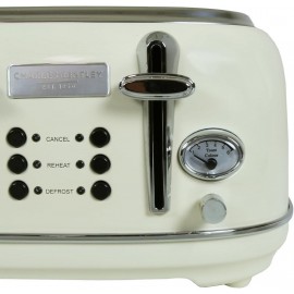 Charles Bentley 1.7L Kettle & 4 Slice Toaster Set Cream & Chrome Fast