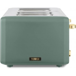 Tower T20051JDE Cavaletto 4-Slice Toaster with Defrost/Reheat Settings