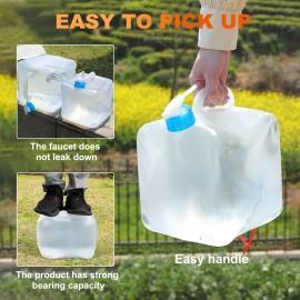 2 Pack Collapsible Water Container with Spigot 2.6 Gallon, Foldable Ca