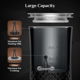 Dallfoll 4-in-1 Automatic Milk Frother, Electric Milk Steamer, Hot and