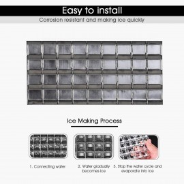 COSTWAY Commercial Ice Maker Machine, 50kg/24H tainless Steel Ice Cube