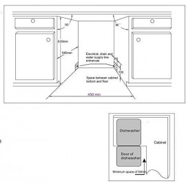 Cookology CBID450 Slimline Freestanding Integrated Dishwasher 45cm wit