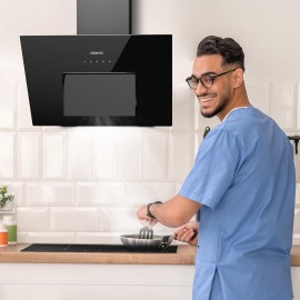 CIARRA Angled Cooker Hood 60cm CBCB6736M 650m³/h Recirculating Ducting