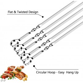 Jsdoin Kebab Skewers 20PCS Stainless Steel BBQ Grilling Skewers 38cm R