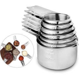 Measuring Cups Stainless Steel 7 Piece Stackable Set for Dry or Liquid