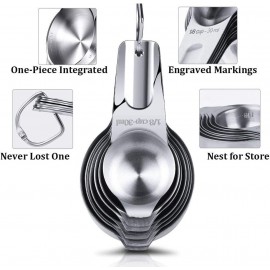 Measuring Cups Stainless Steel 7 Piece Stackable Set for Dry or Liquid