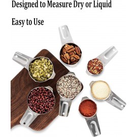 Measuring Cups Stainless Steel 7 Piece Stackable Set for Dry or Liquid
