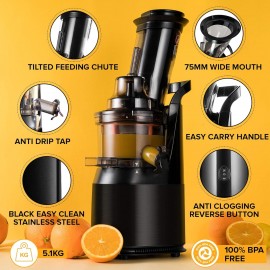 Powerful Masticating Juicer for Whole Fruits and Vegetables, Fresh Hea