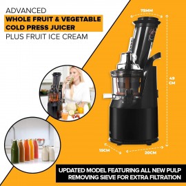 Powerful Masticating Juicer for Whole Fruits and Vegetables, Fresh Hea