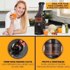 Powerful Masticating Juicer for Whole Fruits and Vegetables, Fresh Hea
