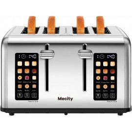 Mecity 4 Slice Toaster Touch Screen Control 4 Wide Slot, Stainless Ste
