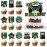 Video Game Theme Cake Toppers - 13 Pieces Game Cake Decorations Happy