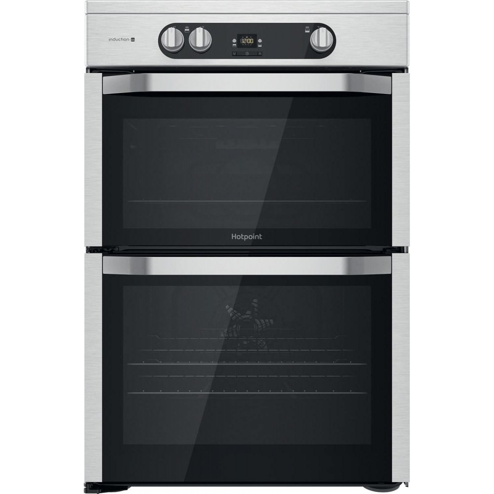 Hotpoint 60cm Double Oven Induction Electric Cooker - Stainless Steel