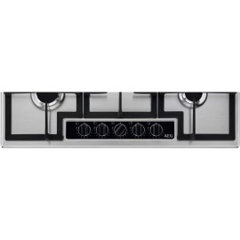 AEG 75cm 5 Burner Gas Hob with Wok Burner - Stainless Steel