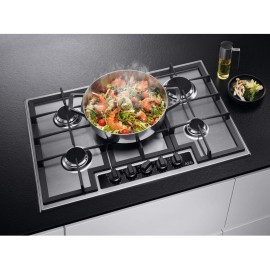 AEG 75cm 5 Burner Gas Hob with Wok Burner - Stainless Steel