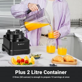 AMZCHEF Blender with Color Screen LED Control Panel, Dark Black