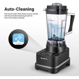 AMZCHEF Blender with Color Screen LED Control Panel, Dark Black