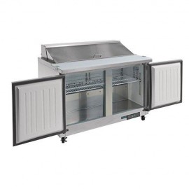 Polar Refrigeration U-Series 300 W Double Door Prep Counter Fridge 405