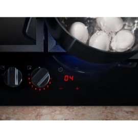 AEG HKB64450NB FlameLight Gas Hob, 4 Burners, 59cm, Gas-on-Glass Cookt