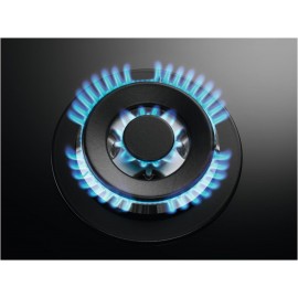 AEG HKB64450NB FlameLight Gas Hob, 4 Burners, 59cm, Gas-on-Glass Cookt