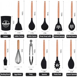 FIOUSY Kitchen Utensil Set, 12 PCS Silicone Cooking Utensils Set with