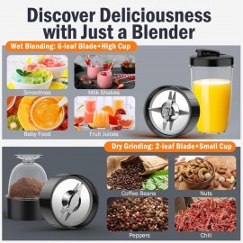 TENKER Personal Blender for Shakes and Smoothies, 850W Smoothie Blende