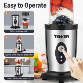 TENKER Personal Blender for Shakes and Smoothies, 850W Smoothie Blende